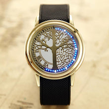 FashionWomen Men Fashion Couple Touch Screen Circular Pattern Ssilicone Band LED Wrist Watch Gift for Lovers J4U66
