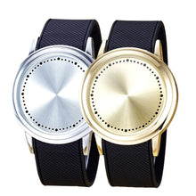 FashionWomen Men Fashion Couple Touch Screen Circular Pattern Ssilicone Band LED Wrist Watch Gift for Lovers J4U66