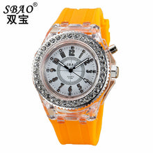 Fashion Ssilicone Diamond Watch LED LuminouColorfulLightWomen Ladies Quartz-Watch Clock Watch Relogio Masculino J4U66