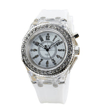 Fashion Ssilicone Diamond Watch LED LuminouColorfulLightWomen Ladies Quartz-Watch Clock Watch Relogio Masculino J4U66