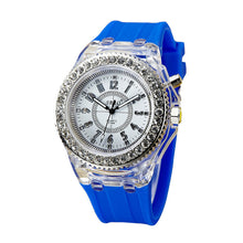 Fashion Ssilicone Diamond Watch LED LuminouColorfulLightWomen Ladies Quartz-Watch Clock Watch Relogio Masculino J4U66