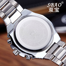 Luxury Men's Circular Dial 3 Movement Stainless Steel Strap Quartz Wrist Watch Business Quartz-Watch Relogio Masculino J4U66