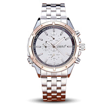 Luxury Men's Circular Dial 3 Movement Stainless Steel Strap Quartz Wrist Watch Men Business Quartz-Watch Relogio Masculino J4U66