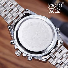 Luxury Men's Circular Dial 3 Movement Stainless Steel Strap Quartz Wrist Watch Men Business Quartz-Watch Relogio Masculino J4U66