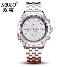 Luxury Men's Circular Dial 3 Movement Stainless Steel Strap Quartz Wrist Watch Men Business Quartz-Watch Relogio Masculino J4U66