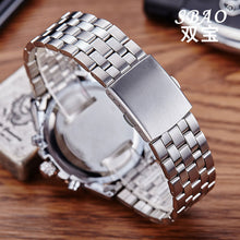 Luxury Men's Circular Dial 3 Movement Stainless Steel Strap Quartz Wrist Watch Men Business Quartz-Watch Relogio Masculino J4U66