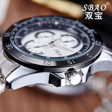 Luxury Men's Circular Dial 3 Movement Stainless Steel Strap Quartz Wrist Watch Men Sports Quartz-Watch Relogio Masculino J4U66