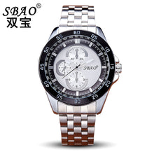 Luxury Men's Circular Dial 3 Movement Stainless Steel Strap Quartz Wrist Watch Men Sports Quartz-Watch Relogio Masculino J4U66