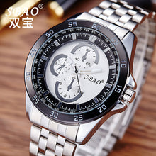 Luxury Men's Circular Dial 3 Movement Stainless Steel Strap Quartz Wrist Watch Men Sports Quartz-Watch Relogio Masculino J4U66