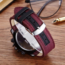 Sport Watches Men Luxury Brand Red Canvas Strap Men Army Military Wristwatches ClockQuartz Watch Relogio Masculino J4U66