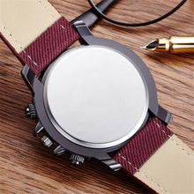 Sport Watches Men Luxury Brand Red Canvas Strap Men Army Military Wristwatches ClockQuartz Watch Relogio Masculino J4U66