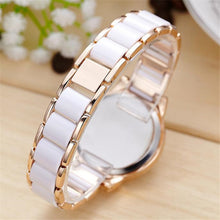 Supper Thin White & Gold Quartz Ladies Crystal Rhinestone Women Analog Wrist Fashion Bracelet Watch Reloje ing J4U66
