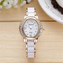 Supper Thin White & Gold Quartz Ladies Crystal Rhinestone Women Analog Wrist Fashion Bracelet Watch Reloje ing J4U66