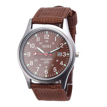 Fashion Sport Outdoor Men's Date Quartz Analog Wrist Watch Military Sports Canvas Strap Unisex Army Style Watch Homme Reloj J4U66