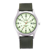 Fashion Sport Outdoor Men's Date Quartz Analog Wrist Watch Military Sports Nylon Strap Unisex Army Style Watch Homme Reloj J4U66