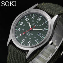 Fashion Sport Outdoor Men's Date Quartz Analog Wrist Watch Military Sports Nylon Strap Unisex Army Style Watch Homme Reloj J4U66