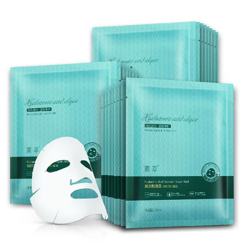 SOON PURE Hyaluronic Acid Whitening Repair Essence Facial Silk Mask Face Skin Care J4U66