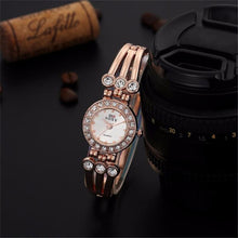 Brand Watch Women Fashion Rose Gold Quartz Watch Luxury Rhinestone Bracelet Watches Hour Clock relojes relogio feminino J4U66