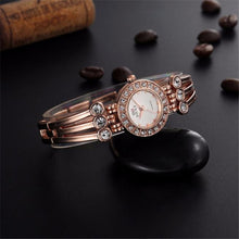 Brand Watch Women Fashion Rose Gold Quartz Watch Luxury Rhinestone Bracelet Watches Hour Clock relojes relogio feminino J4U66