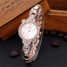 Brand Women Bracelet Watch Women Lady Fashion Alloy Wrist Watches Women Rhinestone Dress Watches Fashion Gift Quartz Watch J4U66