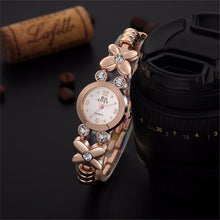 Fashion Daisies Flower Women Watch Rose Gold Bracelet Wrist Watch Women Girl Dress Clocks  J4U66