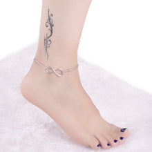 Sandal Beach Feet Jewelry Punk Rock Infinity Charm Ankle Women 8 Shape Pendant Silver Plated Double Chain Anklets Bracelet J4U66