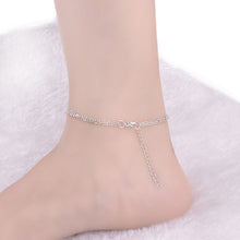 Sandal Beach Feet Jewelry Punk Rock Infinity Charm Ankle Women 8 Shape Pendant Silver Plated Double Chain Anklets Bracelet J4U66