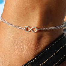 Sandal Beach Feet Jewelry Punk Rock Infinity Charm Ankle Women 8 Shape Pendant Silver Plated Double Chain Anklets Bracelet J4U66