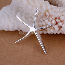 Sea Star Women Pendant Necklace Elegant Brief Silver Plated Starfish Women 18in Jewelry Gifts For Lady J4U66
