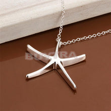 Sea Star Women Pendant Necklace Elegant Brief Silver Plated Starfish Women 18in Jewelry Gifts For Lady J4U66