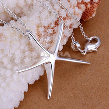 Sea Star Women Pendant Necklace Elegant Brief Silver Plated Starfish Women 18in Jewelry Gifts For Lady J4U66
