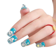 1 Box 24pc Women Artificial Crystal Diamond Nail Art Stickers Bride Manicure Set Series Nail Patch Blue s J4U66