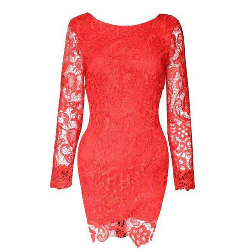 exy Women Lace Backless Clubwear Bodycon Mini Dress J4U66