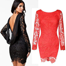 exy Women Lace Backless Clubwear Bodycon Mini Dress J4U66