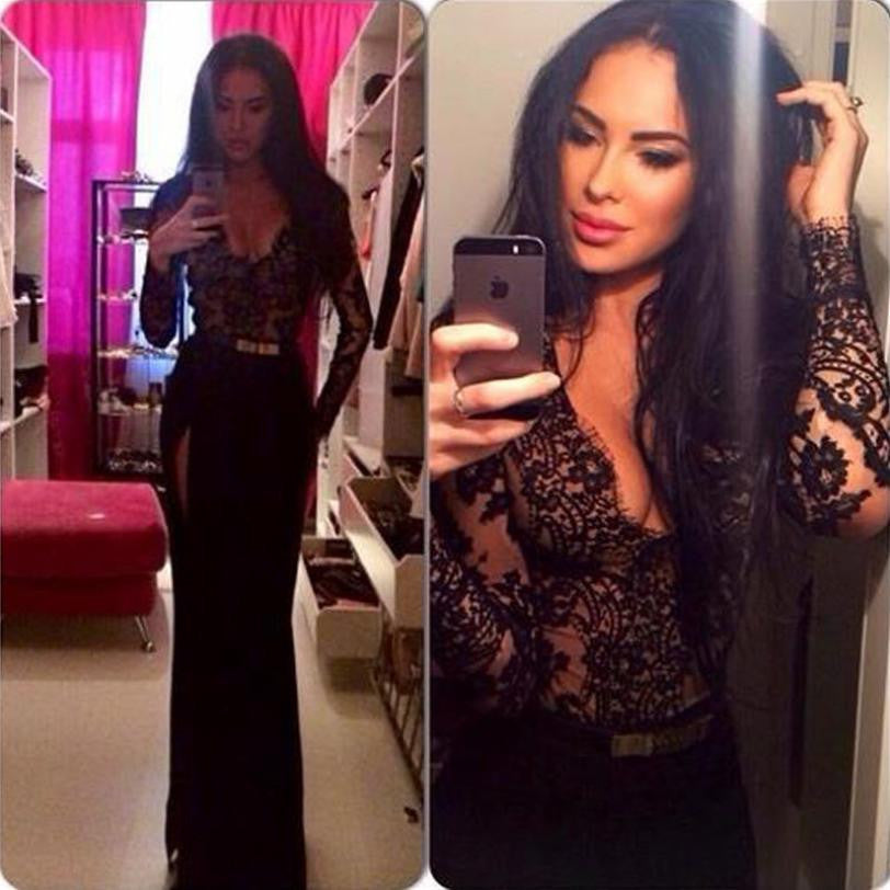 Women Sexy Long Lace Bridesmaid Formal Gown Ball Party Dress Women Dress J4U66