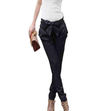 Office Lady Elegant Long Trousers Women Skinny Long Trousers OL Casual Bow Knot Harem Slim Comfy Pants J4U66