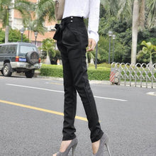 Office Lady Elegant Long Trousers Women Skinny Long Trousers OL Casual Bow Knot Harem Slim Comfy Pants J4U66