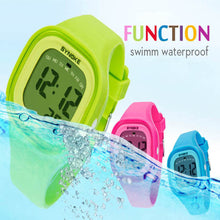 silicone LED Light Digital Sport Wrist Watch Kid Women Girl Men Boy  J4U66