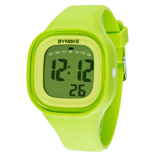 silicone LED Light Digital Sport Wrist Watch Kid Women Girl Men Boy  J4U66