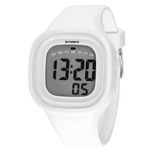 silicone LED Light Digital Sport Wrist Watch Kid Women Girl Men Boy  J4U66