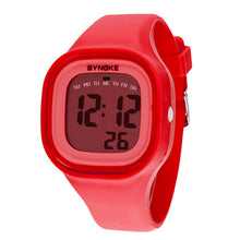 silicone LED Light Digital Sport Wrist Watch Kid Women Girl Men Boy  J4U66