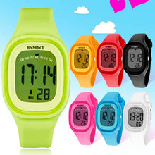 silicone LED Light Digital Sport Wrist Watch Kid Women Girl Men Boy  J4U66