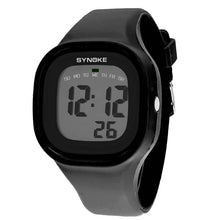 silicone LED Light Digital Sport Wrist Watch Kid Women Girl Men Boy  J4U66