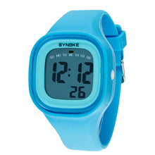 silicone LED Light Digital Sport Wrist Watch Kid Women Girl Men Boy  J4U66