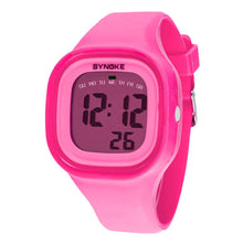 silicone LED Light Digital Sport Wrist Watch Kid Women Girl Men Boy  J4U66
