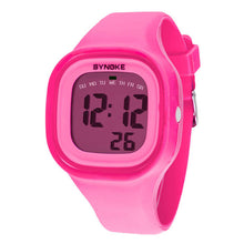 silicone LED Light Digital Sport Wrist Watch Kid Women Girl Men Boy  J4U66