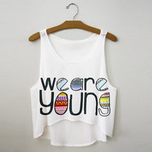 Casual Women Cartoon Crop T-Shirt Emoji Tank Top VBlouse Sleeveless J4U66