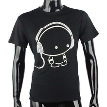 Fashion Men Boy Cotton Tees Shirt Short Sleeve Earphone T-Shirt Clothes J4U66