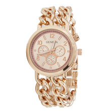 Fashion Womens Cowboy Chain Stainless Steel BandDress Quartz WristWatch Bangle Bracelet Relojes J4U66