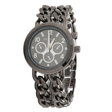 Fashion Womens Cowboy Chain Stainless Steel BandDress Quartz WristWatch Bangle Bracelet Relojes J4U66
